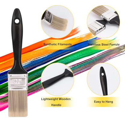 40 Pack 1.5 Inch Flat Paint Brushes, A Professional Range of Wall Paint Brushes for Your Home or DIY Paint,Furniture,Deck,and Wall Trim KUKLIPJIM - size: 1.5 Inch