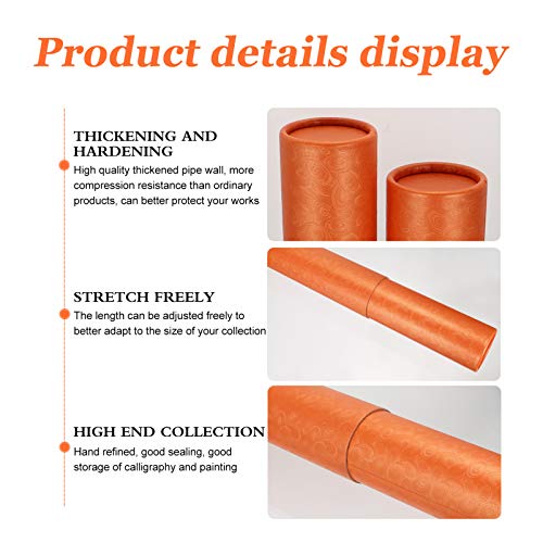 ULTNICE Pull-out Poster Tube Cardboard Tubes Staples Mailing Case Jumbo Kraft Tubes Fishing Rod Case Shipping Tubes Paint Containers Drawings Storage Case Specialty Paper To Stretch Crafts