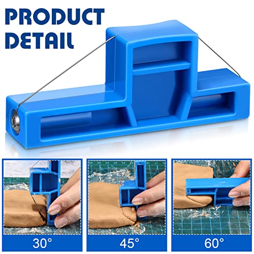 Lanties Angle Cutting Clay Tool Steel Wire Bevel Cutter Small Pottery Angle Clay Trimming Tool Plastic Ceramic Wire Small Pottery Cutter for Ceramics and Sculpting, 2.7 x 1.1 x 0.4 Inch