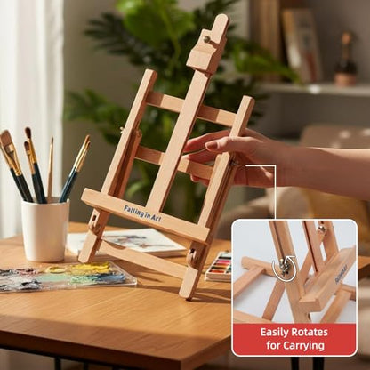 Falling in Art 52Pcs Acrylic Paint Set with Table Easel, Art Painting Kit with Acrylic Paints, Canvas Panels, Paintbrushes, Canvas Supplies Kit for Kids, Adults, Beginners, and Artists, Red - color: Red
