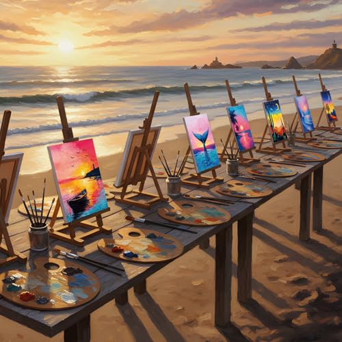 Sherr 24 Pcs Pre Drawn Canvas for Painting Adult Pre Printed Canvas Bulk Sip and Paint Kit Stretched Panels Paint Set for Theme Valentine Painting Night Party Favor(Multiple Sceneries,8 x 10 Inch) - size: 8 x 10 Inch, style: Multiple Sceneries