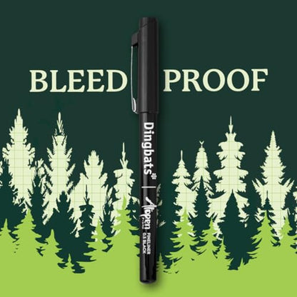 Dingbats - Ātopen Fineliner Pens - 3 Pack Black Fine Point Pens - Bleed-proof Smooth Writing, Drawing Pens - Fine Tip Pens for Journaling, Calligraphy - color: Fineliners (3 Pack), style: Pack