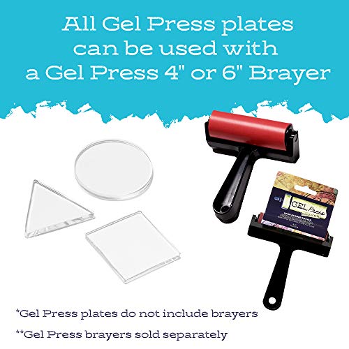 Gel Press Petites Monoprinting Plates 3 piece - Circle Triangle Square - for Printmaking, Scrapbooking, Paper Crafts, Home Decor and More - 10812-CIR - size: Circle, Triangle, Square