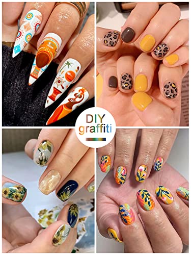 12 Color 3D Nail Art Pens Set, Kalolary Nail Point Graffiti Dotting Pen Drawing Painting Liner Brush for DIY Nail Art Beauty Adorn Manicure Tools - color: B