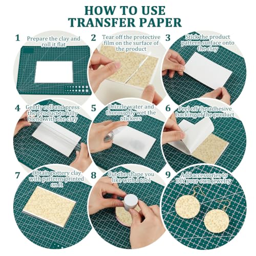 OLYCRAFT 24Pcs Pastoral Flowers Clay Transfer Paper 6 Styles Transfer Paper for Polymer Roses Daisy Polymer Clay Transfer Sheets Oriental Floral Small Transfer Paper for Clay Earrings Jewelry Making - style: Pastoral flower