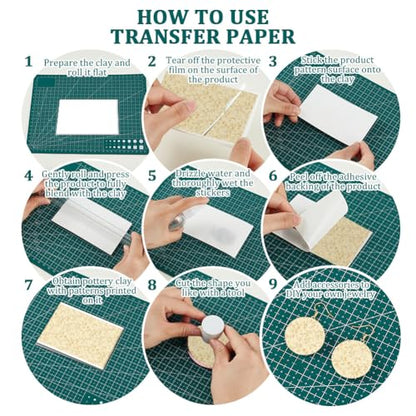 OLYCRAFT 24Pcs Pastoral Flowers Clay Transfer Paper 6 Styles Transfer Paper for Polymer Roses Daisy Polymer Clay Transfer Sheets Oriental Floral Small Transfer Paper for Clay Earrings Jewelry Making - style: Pastoral flower