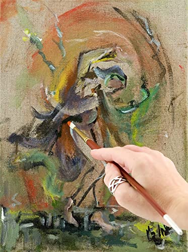 Senso Clear Primed Linen Stretched Canvas - Multi-Media Stretched Canvas for Oils, Acrylics, Pastels, & More! - 12x12 - size: 12x12"