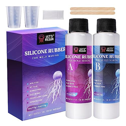Bundle Set of 16OZ Epoxy Resin Molds Silicone Kit and 8oz Silicone Mold Making Trial Kit