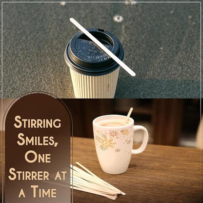 Perfect Stix Premium Wooden Coffee Stirrer Sticks, Thick Birch Wood 5000 Count, 5.5" Inches. Eco-Friendly Wooden Stirrers (5.5Inches / 5000PC) - size: Pack of 5,000ct