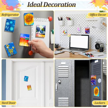 Engrowtic 25 Pcs Mini Magnetic Painting Canvas Panel Mini Canvas Boards for Painting Tile Art for Fridge Locker Art Crafts DIY(Rectangle,3 x 4 in) - size: 3 x 4 in, style: Rectangle