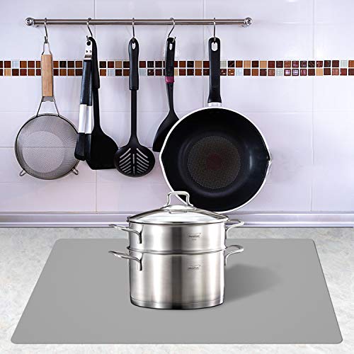 Silicone Placemats, Food-Grade Non-Slip Waterproof, Dining, Stain Resistant, Countertop Protector, Kitchen Counter Mat, Heat Resistant, Baking mat Dishwasher Safe (23.6"×15.7"-1pack, Gray) - color: Gray, size: 23.6"×15.7"-1pack