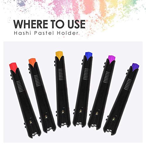 HA SHI Adjustable Pastel Holder Set (2pcs), Universal Art Stick Extender for Soft Pastels, Charcoal & Erasers, Professional Grip Tool for Adult Artists, Prevents Breakage & Stains - color: Pastel Holder (2 Pieces)