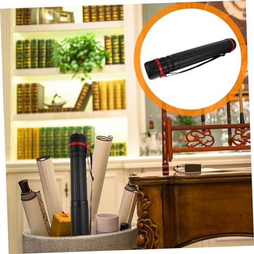 NUOBESTY Thickened Telescoping Poster Tube with Shoulder Strap Expandable Artwork Carrying Case for Drawings Blueprints and Documents Secure Spiral Seal Storage Tube