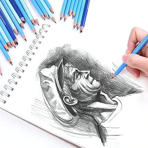 YYMIYU 24 Drawing Pencils Set, Art Sketching Pencils Charcoal Set 14B,12B,11B,10B,9B,8B,7B,6B,5B,4B,3B,2B,B,HB,H,2H,3H,4H,5H,6H,& Soft Neutral Hard Charcoal Pencils - style: 24 Drawing Pencils Set