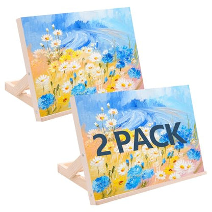 2 Pack Tabletop Easel for Painting, Adjustable Desktop Easel Portable Art Easel for Canvas Painting, iPad, Book Display, Artwork Holder - 13 x 9 Inches