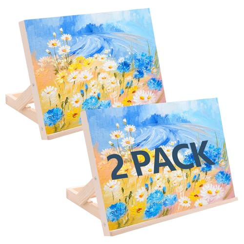 2 Pack Tabletop Easel for Painting, Adjustable Desktop Easel Portable Art Easel for Canvas Painting, iPad, Book Display, Artwork Holder - 13 x 9 Inches