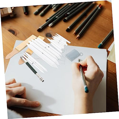 Veemoon 69pcs Blending Stumps and Tortillions Set Sandpaper Pencil Sharpener Kneaded Eraser and Pencil Extension Tool for Sketching Drawing and Shading Techniques