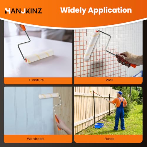 9 Pcs 6 Inch Small Paint Roller Kit with Microfiber Paint Roller Covers, Paint Tray with Liner, Mini Paint Roller for Painting Wall, Door, Cabinet - size: 9 Pcs 6 Inch Small Paint Roller Kit