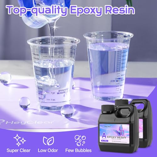 HeyClear Epoxy Resin Kit with Molds for Beginners -18 oz Super Clear and Hard Resina Complete Craft Supplies Set for Starter Casting Arts Crafts for Adults, DIY Creation Gifts - size: 18 oz Starter Kit