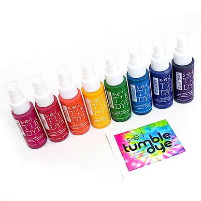 SEI 8 Pack Classic Tie Dye Spray Kit, Tye Dye Kits for Large Groups, Pre-Mixed Water Based Fabric Dye, Spray Bottle Included, Spray Paint for Clothes - color: Classic 8 Pack