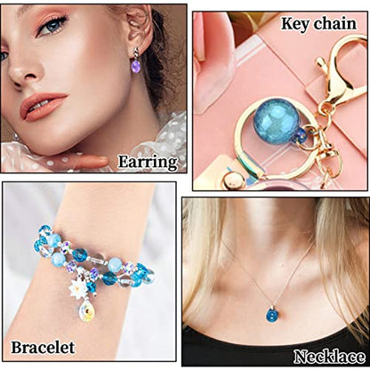 Suhome Resin Bead Molds for Jewelry 12 PCS Resin Molds Silicone with Hole Cabochon Gem Jewelry Making Epoxy Resin Molds for Earrings, Pendants,Bracelets and Necklaces - color: Bead