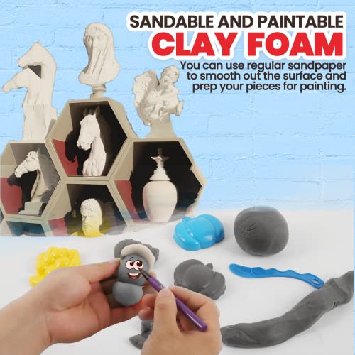 3.3 lbs Moldable Cosplay Foam Clay (Gray) - Air-Dry High Density for Intricate Designs Dries Evenly Within 24-48 Hours Sandable and Paintable - color: Grey, size: 1500g