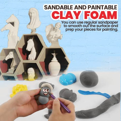 3.3 lbs Moldable Cosplay Foam Clay (Gray) - Air-Dry High Density for Intricate Designs Dries Evenly Within 24-48 Hours Sandable and Paintable - color: Grey, size: 1500g