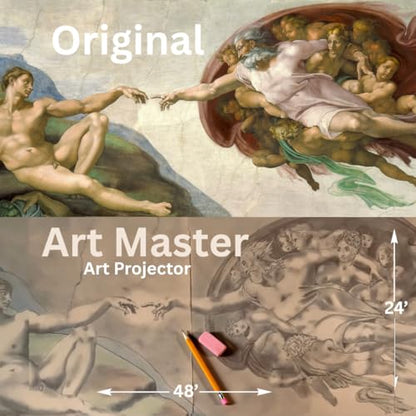 Art Master Professional Art Projector Made By Artists For Tracing Drawing Sketching Murals , wireless HD Digital Image Replication, Screen Mirroring HDMI & USB Portable Long Lasting Batteries.