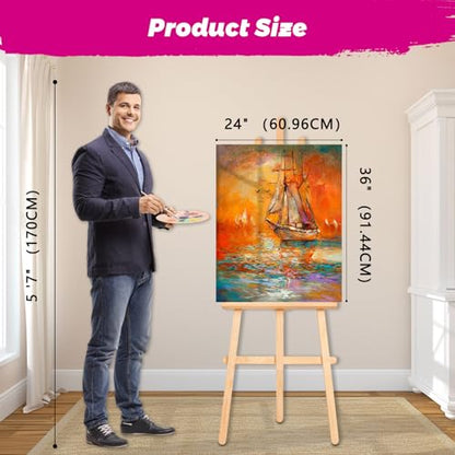 Stretched Canvas for Painting, 2Pack 36X48 Large Canvas for Painting, 15 Oz Triple Primed 2/3" Profile Cotton Professional Artist Quality Blank Canvas,Ready to Paint, Art Supplies for Acrylic, Oil - size: 24x36" - 2Pack
