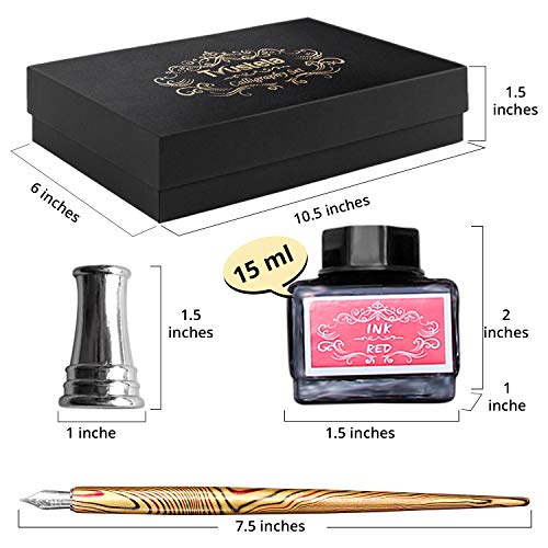 Calligraphy Set For Beginners, 3 Calligraphy Pens, 4 Ink Bottle 15ml, 20 Calligraphy Nibs, 1 Calligraphy Pen Holder, Dip Pen Set, Gift For Men, Women And Kids, Calligraphy Kit For Beginners