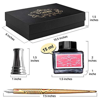 Calligraphy Set For Beginners, 3 Calligraphy Pens, 4 Ink Bottle 15ml, 20 Calligraphy Nibs, 1 Calligraphy Pen Holder, Dip Pen Set, Gift For Men, Women And Kids, Calligraphy Kit For Beginners