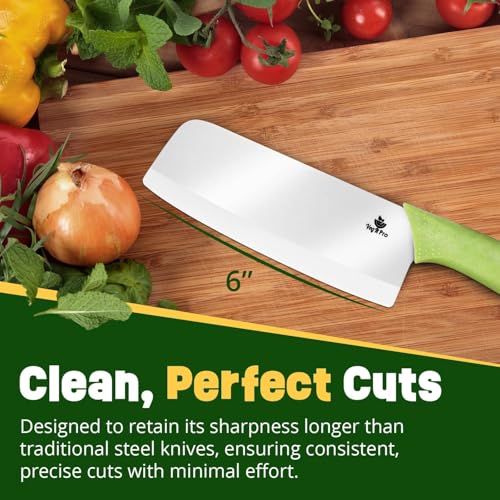 Durable Ceramic Knife for Chopping Vegetables & Fruits, 6” Non-Reactive and Professional Ceramic Chef Knife for Clean Cutting, Sharp Santoku Blade with Ergonomic Handle, Gift-Ready Kitchen Knives - style: 6 inch