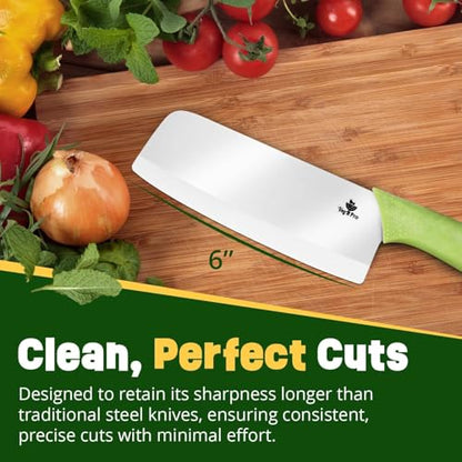 Durable Ceramic Knife for Chopping Vegetables & Fruits, 6” Non-Reactive and Professional Ceramic Chef Knife for Clean Cutting, Sharp Santoku Blade with Ergonomic Handle, Gift-Ready Kitchen Knives - style: 6 inch
