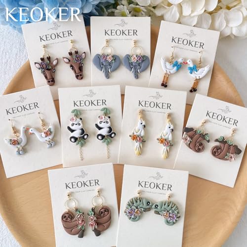 Keoker Animal Polymer Clay Cutters, 12 Shapes Clay Cutters for Polymer Clay Jewelry Animals - color: Animal Color