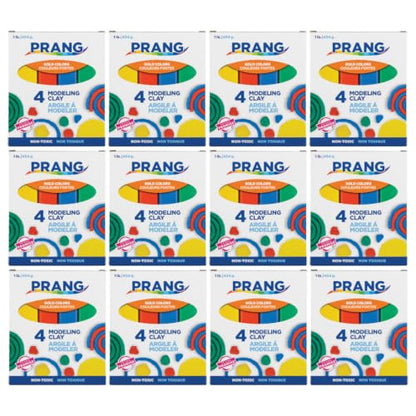 Prang Modeling Clay, Primary Set, 1 lb. Box, Case of 12 Boxes | 1/4 lb. Sticks of Red, Blue, Green, and Yellow, Pliable, Non-Hardening, Non-Staining, Easy Clean-Up - color: Primary Colors, size: 1 lb. (Pack of 12)