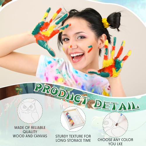Zhanmai 72 Pcs 12 Sets Sip and Paint Kit Pre Drawn Canvas for Painting 8" x 10" Paint Party Canvas Painting Pre Printed Canvases for Party Favor DIY Virtual Adult's Date Night(Animals) - style: Animals