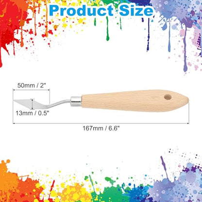 PATIKIL Art Spatula, No.1 13mm Stainless Steel Flexible Palette Knife Painting Knife Painting Spatula Oil Painting Mixing Scraper with Wood Handle for Canvas Acrylic Painting, Brown - style: No.1