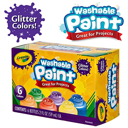 Crayola Washable Kids Paint, 10 Neon Paint Colors, 2 Oz Bottles, Gift