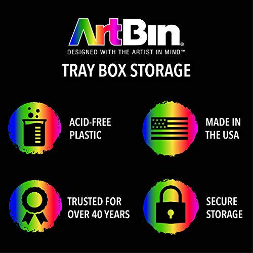 ArtBin 6918AB Twin Top 17 inch Supply Box, Portable Art & Craft Supply Organizer with Handle, [1] Plastic Storage Case, Black - color: Black