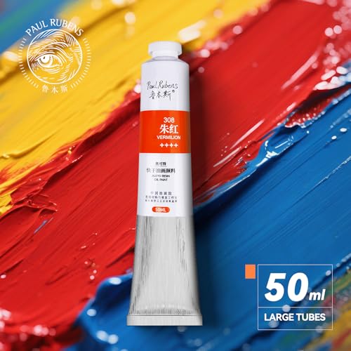 Paul Rubens Oil Paint, 20 Bright Oil Colors with High Saturation, 50ml Large Capacity Tubes, Faster Drying Time with Creamy Texture and Consistency for Artists, Students, Beginners - color: Multicolor-02