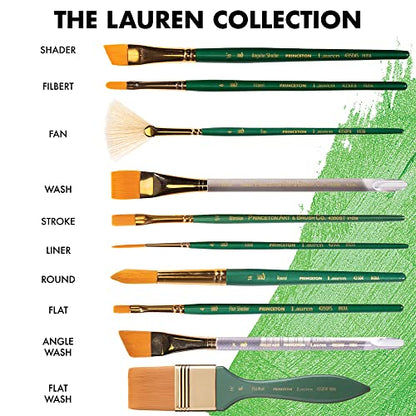 Princeton Lauren Round Brush, Synthetic, Short Handle, Size 8, 1 Count - color: Evergreen, size: Size 8