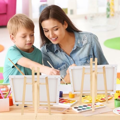 ESRICH 8 Pack 11.8" Wood Easels,Tabletop Easel for Painting,Painting Party, Displaying Canvases, Kids Student Table School Desktop, Portable Canvas Photo Picture Sign Holder - style: 11.8"-8P