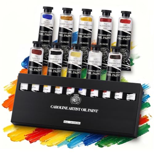 rubens Oil Paints Set 10 Colors, 60ml Large Tubes Oil Color Paint for Canvas, Professional Oil Colors with High Saturation, Portrait Colors Art Supplies for Artists, Beginners - color: Portrait Color