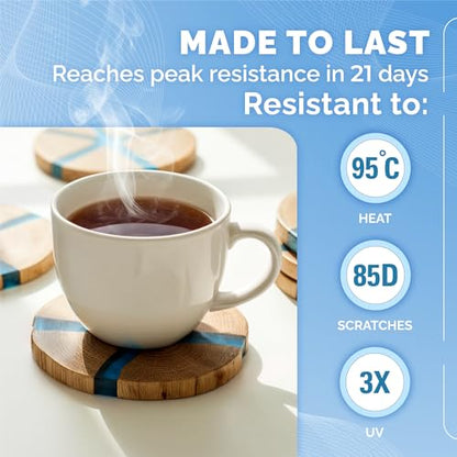 Craft Resin 34 Oz Crystal Clear Epoxy Resin Kit - Food Safe & UV Resistant for DIY Art, Wood, Jewelry Making, Coasters, Molds Casting Resin Epoxy - Low Viscosity, Self Leveling for Beginners & Pros - size: 34 Oz