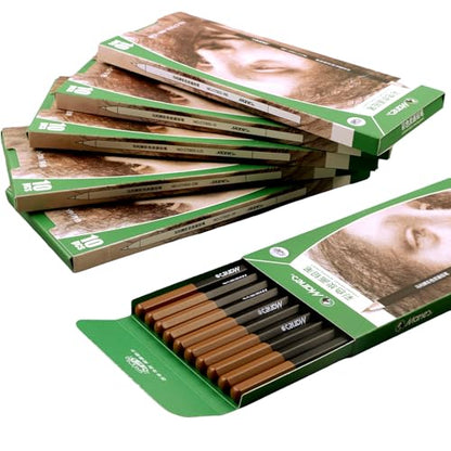 Marie's Professional Charcoal Drawing Set - Premium Artist Sketching Pencils for Portraits & Fine Art - Ideal for Professional Artists & Studio Creation(Light Brown) - style: Light Brown (10pcs)