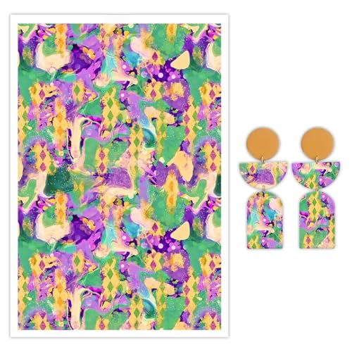 Polymer Clay Transfer Paper, 10 Pcs Abstract Shape Water Soluble Transfer Sheet for Polymer Clay for Polymer Clay Earrings Jewelry Making Disposable Stickers DIY Crafts 5.82X3.93 inch - color: Abstract Shape