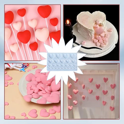 Heart Silicone Mold 25-Cavity Heart Shape Resin Molds 3D Love Heart Shaped Casting Jewelry Epoxy Mold for DIY Pendant Necklace Earring Charms Crafts