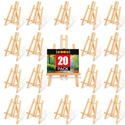 20 Pack 11.8" Wooden Easel, Easel Stand for Painting, Tabletop Easel for Artist/Students/Beginners, Portable Canvas Photo Picture Sign Holder - style: 11.8‘’- 20 PK