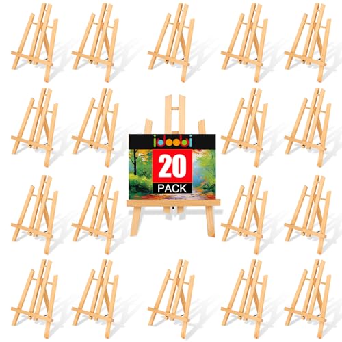 20 Pack 11.8" Wooden Easel, Easel Stand for Painting, Tabletop Easel for Artist/Students/Beginners, Portable Canvas Photo Picture Sign Holder - style: 11.8‘’- 20 PK
