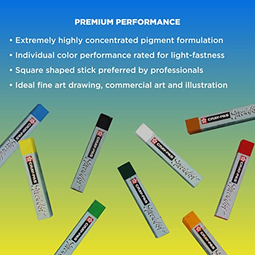 SAKURA Cray-Pas Specialist Oil Pastel Set - Premium Quality Pigments- 50 Colors & Expressionist Oil Pastel Set - Soft Oil Pastels for Artists - 50 Sticks
